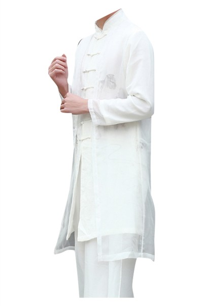 Custom made cotton linen long shirt men's Han suit Tang suit meditation suit Chinese style linen men's suit ancient costume ancient fairy airway robe Kung Fu SHIRT CREW drama suit hand-painted Tang suit SKF004 45 degree
